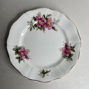 Royal Adderley Canadian Provincial Flowers Prairie Rose Salad Plate 8"